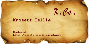 Krosetz Csilla névjegykártya